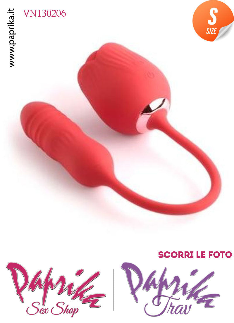 Succhia Clitoride Rosa Rossa Ovulo Vaginale Small Su & Giù Ø 28