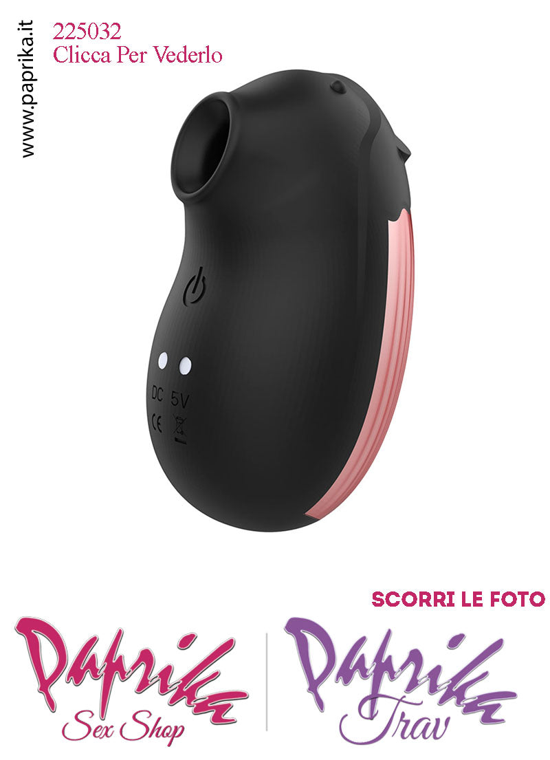 Succhia Clitoride & Vibrante Stimolatore Clitorideo Nero 7 + 7 Velocità Silicone