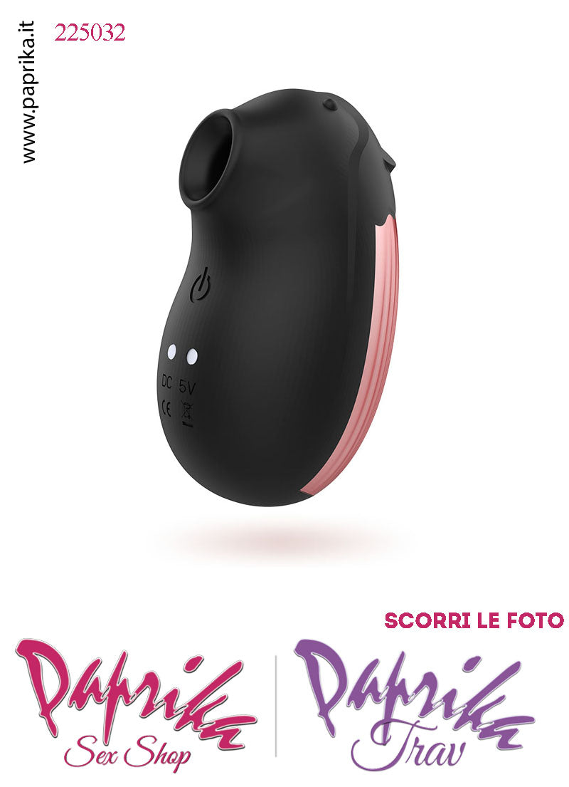 Succhia Clitoride & Vibrante Stimolatore Clitorideo Nero 7 + 7 Velocità Silicone