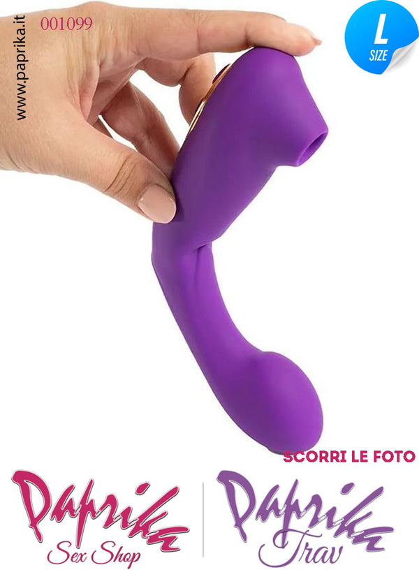 Succhia Clitoride & Vibratore Vaginale Punto G Flessibile 10+10 Velocità 21 cm Ø 38