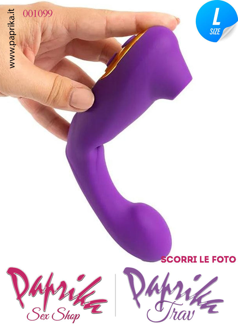 Succhia Clitoride & Vibratore Vaginale Punto G Flessibile 10+10 Velocità 21 cm Ø 38