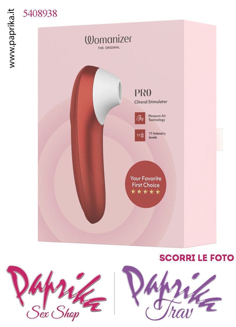 Succhia Clitoride Stimolatore Clitorideo 11 Velocità Womanizer Pro Rosso