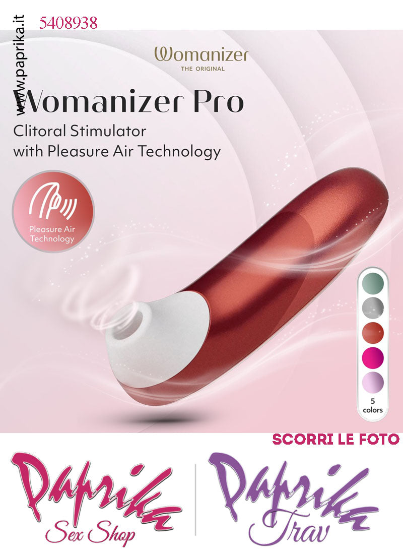 Succhia Clitoride Stimolatore Clitorideo 11 Velocità Womanizer Pro Rosso