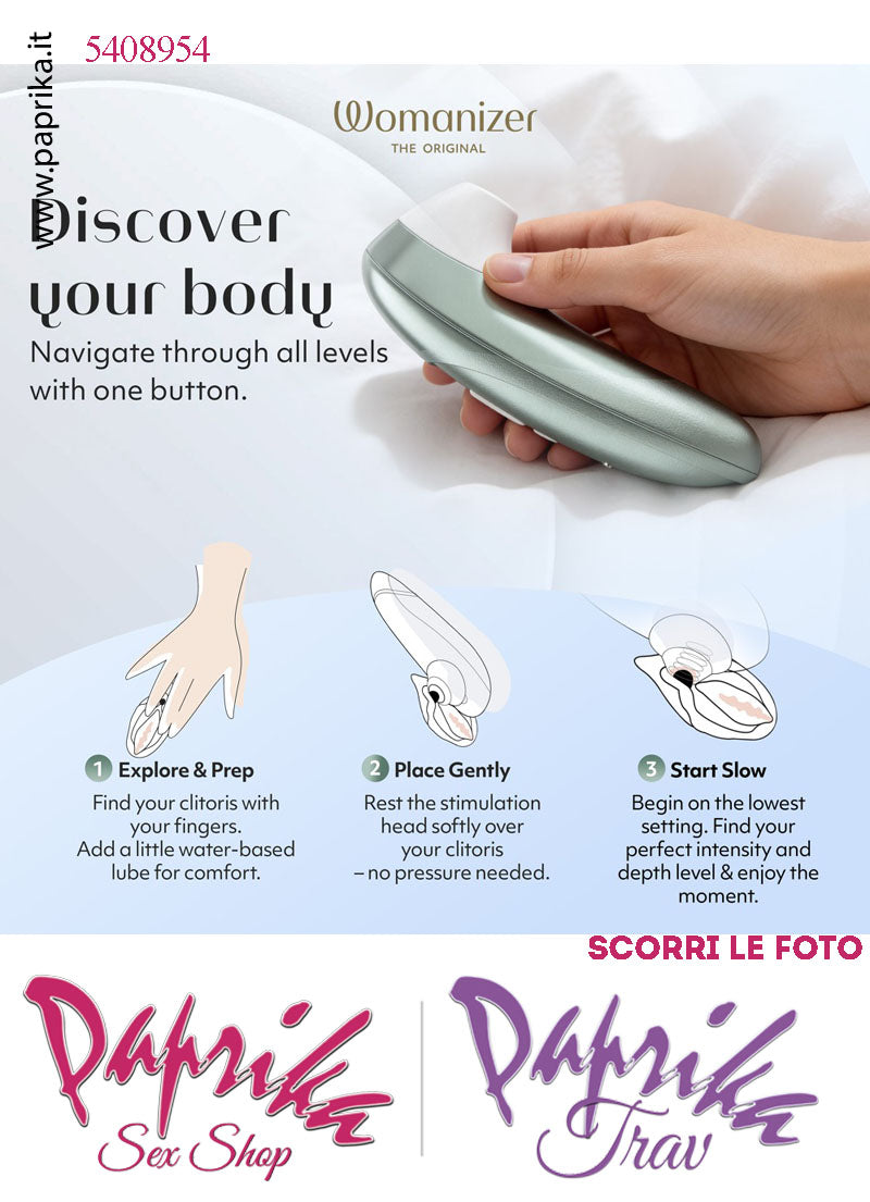 Succhia Clitoride Stimolatore Clitorideo 11 Velocità Womanizer Pro Turchese