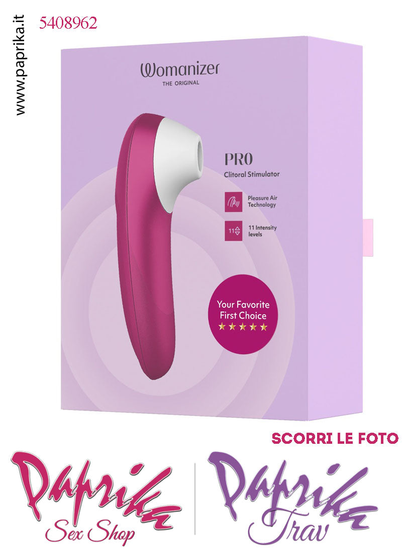 Succhia Clitoride Stimolatore Clitorideo 11 Velocità Womanizer Pro Rosa
