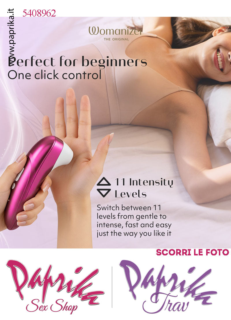 Succhia Clitoride Stimolatore Clitorideo 11 Velocità Womanizer Pro Rosa