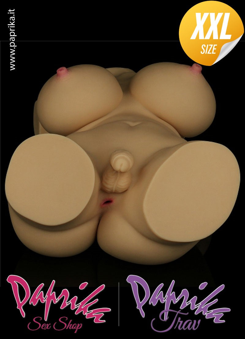 Busto Torso Masturbatore Trans Seno Grande Pene Piccolo Ano 42 cm Non Vibrante