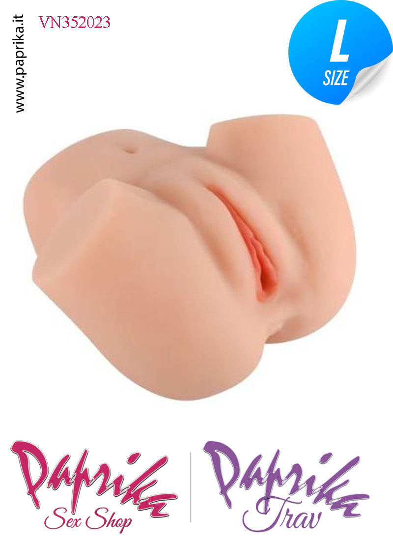 Vagina & Ano Masturbatore Doppia Posizione Non Vibrante Realistica 21 cm