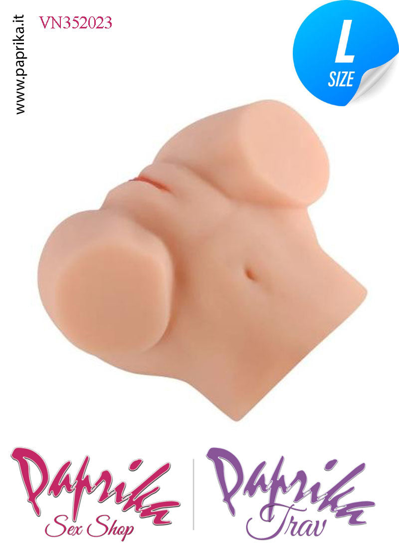 Vagina & Ano Masturbatore Doppia Posizione Non Vibrante Realistica 21 cm