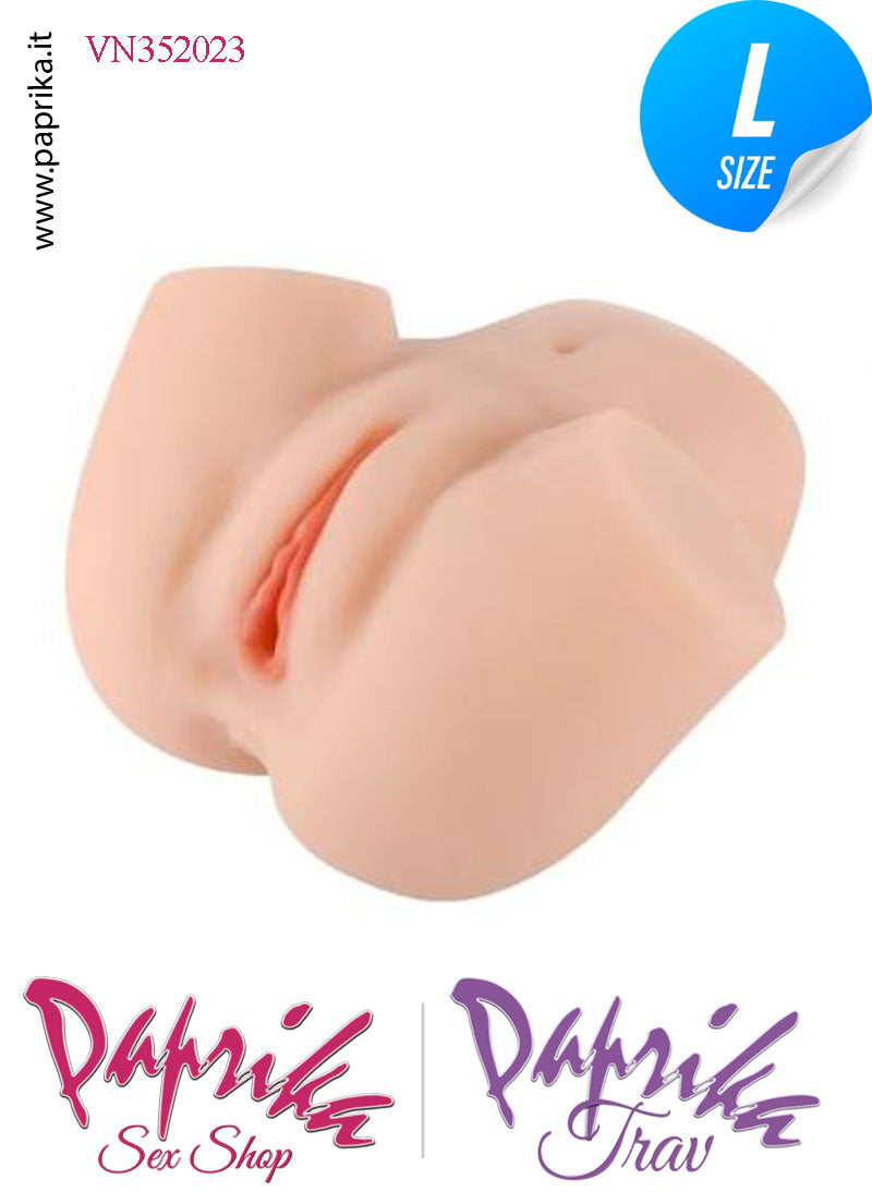 Vagina & Ano Masturbatore Doppia Posizione Non Vibrante Realistica 21 cm