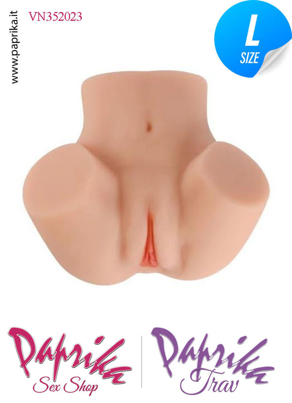 Vagina & Ano Masturbatore Doppia Posizione Non Vibrante Realistica 21 cm