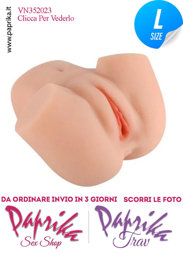 Vagina & Ano Masturbatore Doppia Posizione Non Vibrante Realistica 21 cm