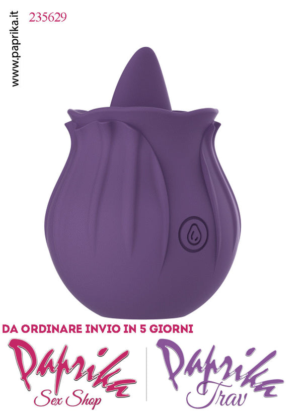 Vibratore Clitoride Lingua Silicone 10 Velocità Forma Fiore