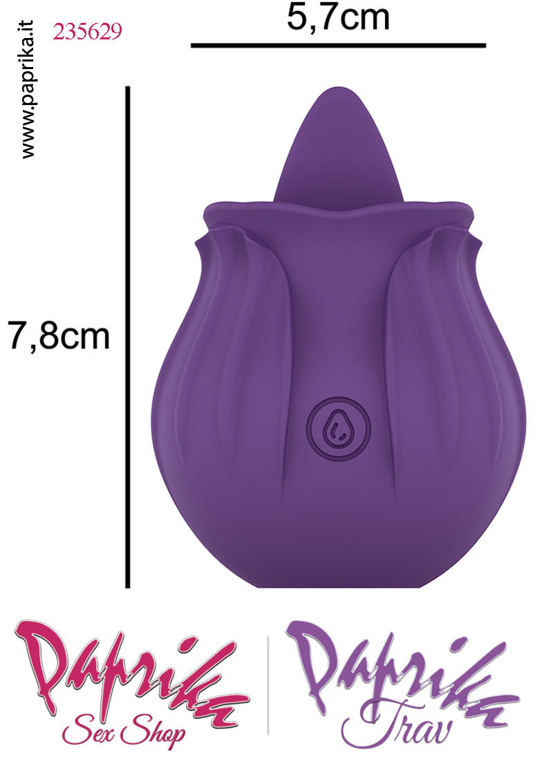 Vibratore Clitoride Lingua Silicone 10 Velocità Forma Fiore