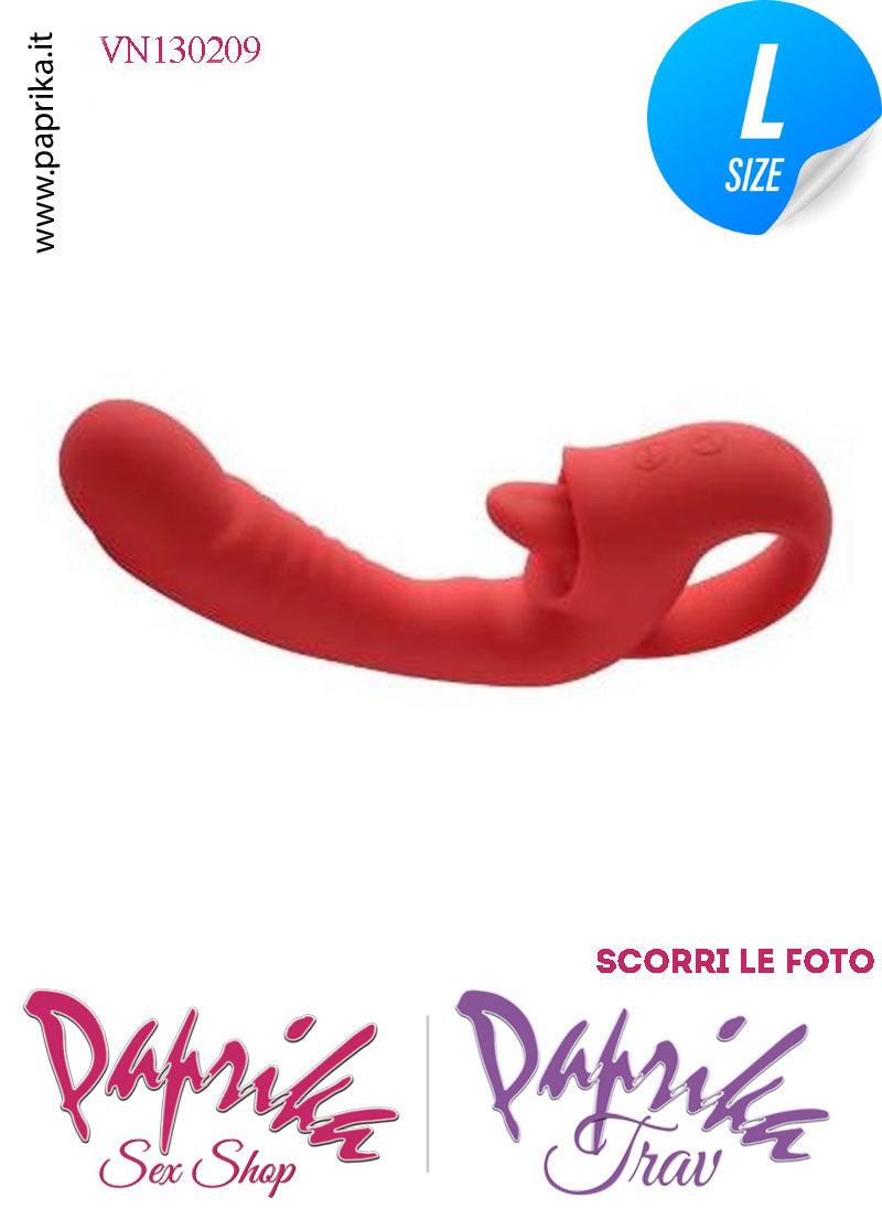 Vibratore Punto G Stimolatore Clitoride Lingua 10 Velocità Silicone Flessibile