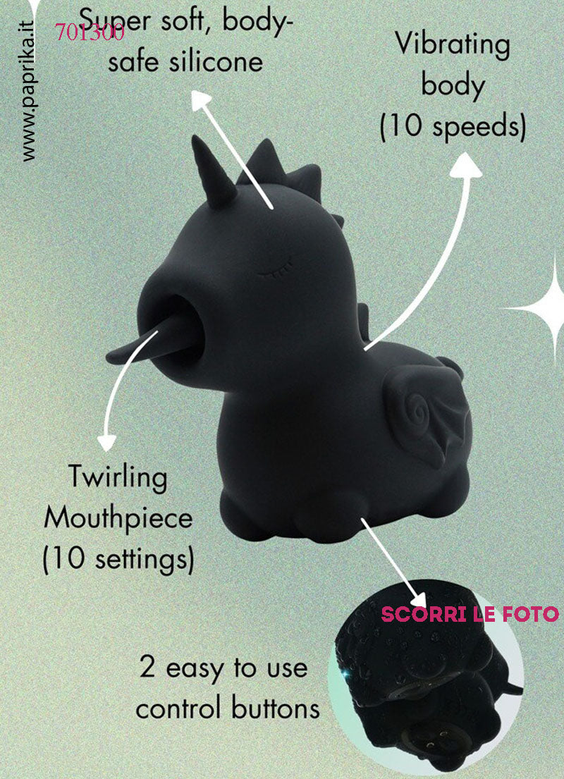Unicorno Vibratore Clitoride Lingua Lunga Silicone 10 Velocità
