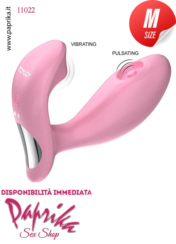 Vibratore da Inserire Tocco Pulsante Punto G & Clitorideo Ø 32 Silicone