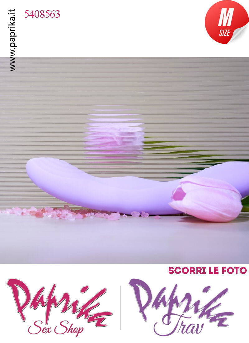 Vibratore Design Silicone Viola Piegato Su & Giù Perle App Control 15/22 Ø 35
