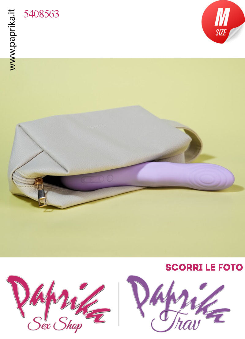 Vibratore Design Silicone Viola Piegato Su & Giù Perle App Control 15/22 Ø 35