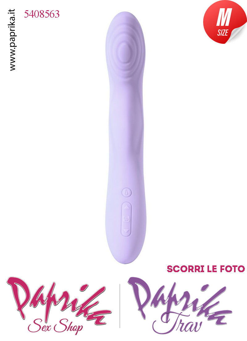 Vibratore Design Silicone Viola Piegato Su & Giù Perle App Control 15/22 Ø 35