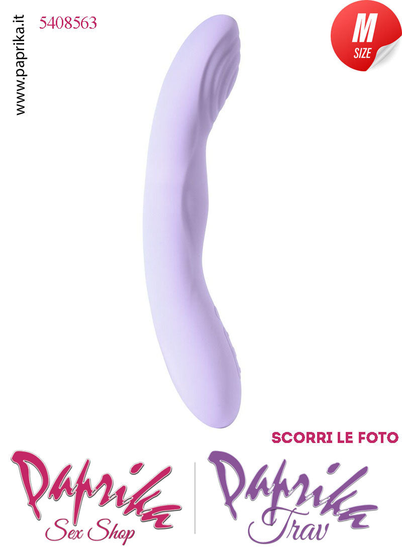 Vibratore Design Silicone Viola Piegato Su & Giù Perle App Control 15/22 Ø 35