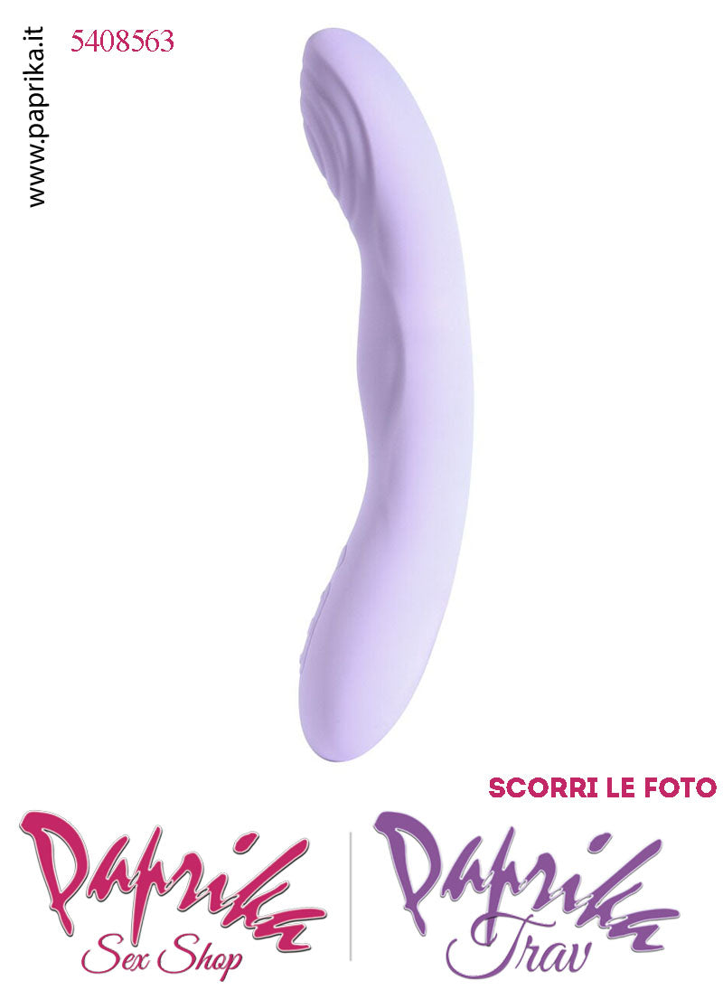 Vibratore Design Silicone Viola Piegato Su & Giù Perle App Control 15/22 Ø 35
