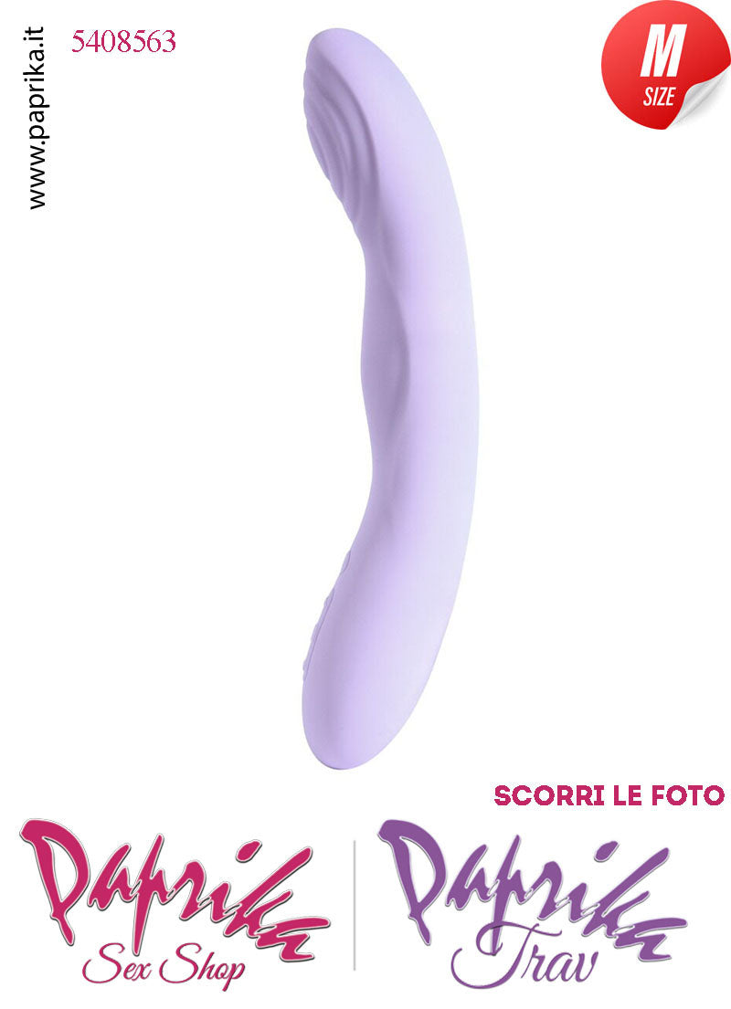 Vibratore Design Silicone Viola Piegato Su & Giù Perle App Control 15/22 Ø 35