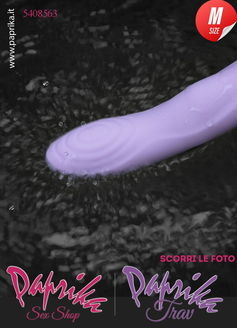 Vibratore Design Silicone Viola Piegato Su & Giù Perle App Control 15/22 Ø 35