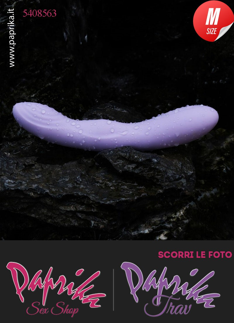 Vibratore Design Silicone Viola Piegato Su & Giù Perle App Control 15/22 Ø 35