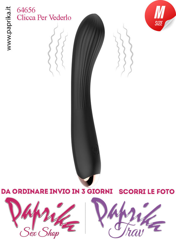 Vibratore Silicone Nero 10 Velocità Punto G Flessibile 20 cm Ø 33