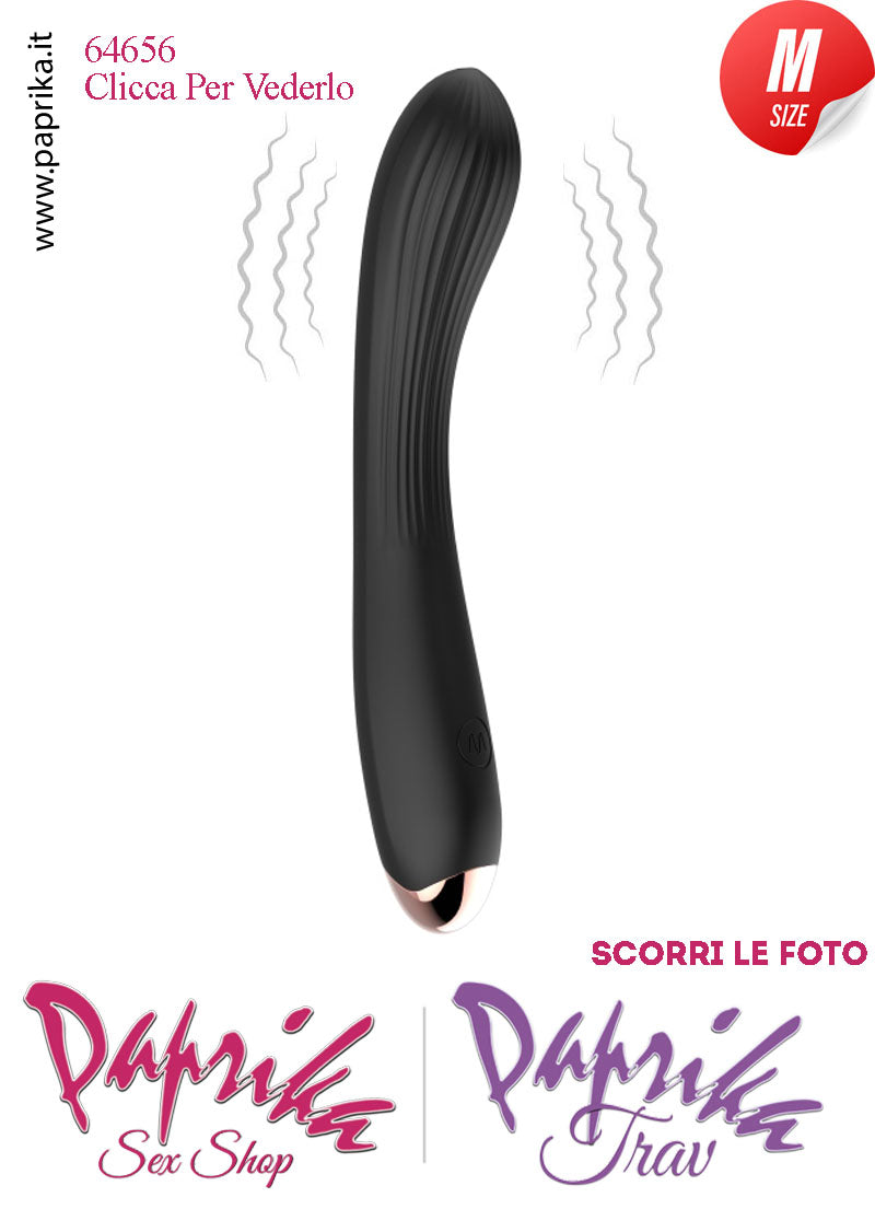 Vibratore Silicone Nero 10 Velocità Punto G Flessibile 20 cm Ø 33