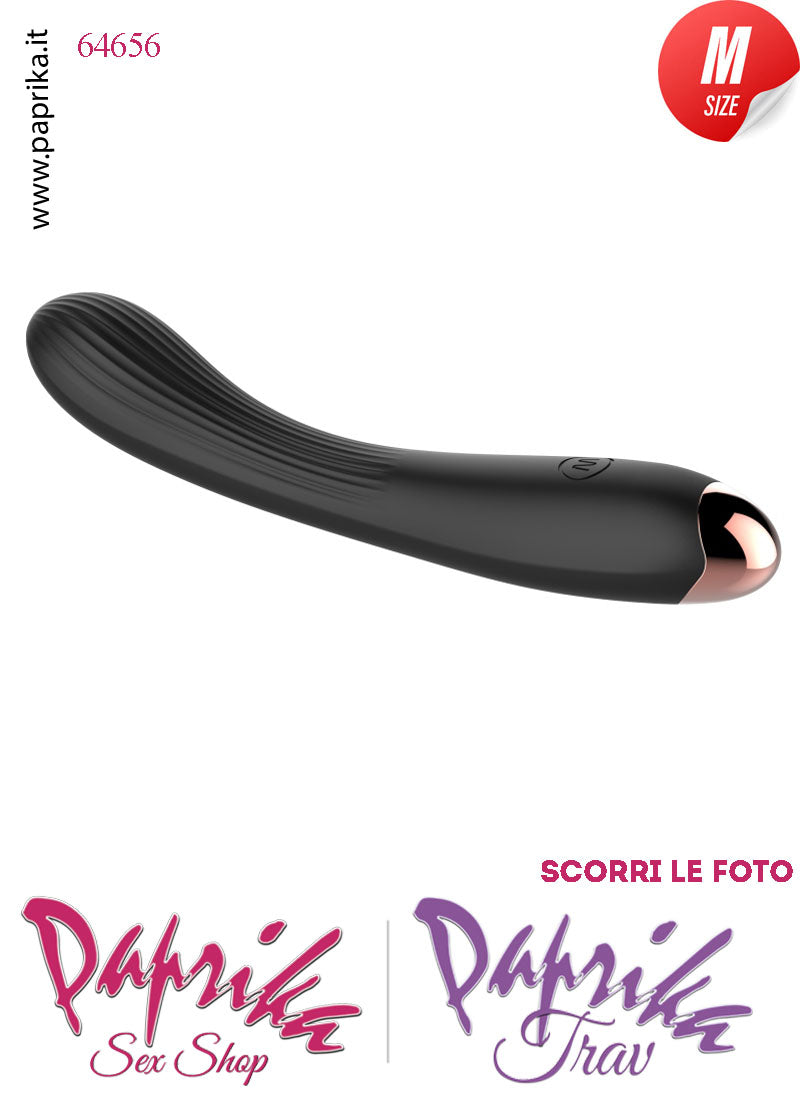 Vibratore Silicone Nero 10 Velocità Punto G Flessibile 20 cm Ø 33