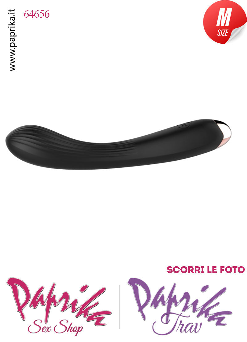 Vibratore Silicone Nero 10 Velocità Punto G Flessibile 20 cm Ø 33