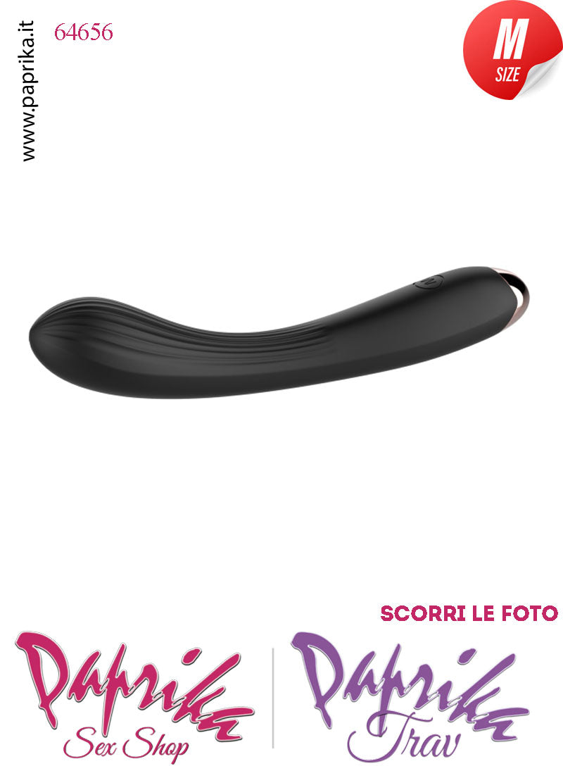 Vibratore Silicone Nero 10 Velocità Punto G Flessibile 20 cm Ø 33