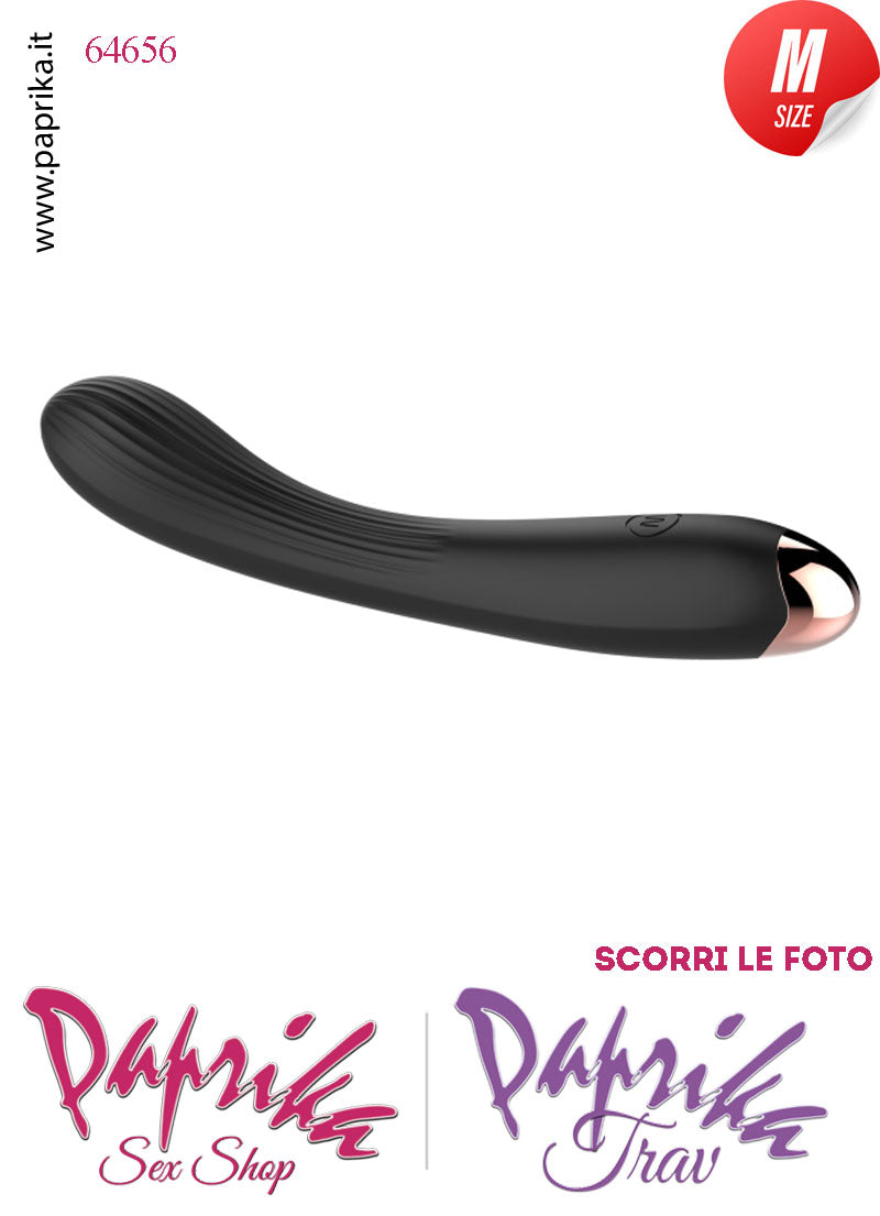 Vibratore Silicone Nero 10 Velocità Punto G Flessibile 20 cm Ø 33