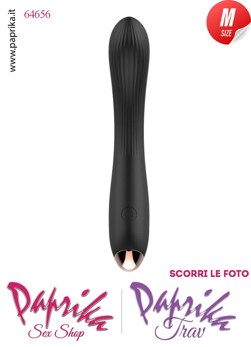 Vibratore Silicone Nero 10 Velocità Punto G Flessibile 20 cm Ø 33