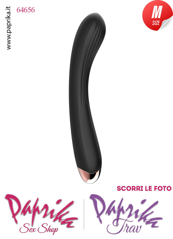 Vibratore Silicone Nero 10 Velocità Punto G Flessibile 20 cm Ø 33