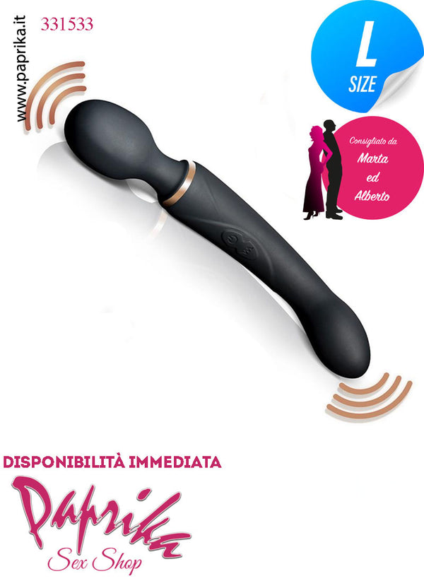 Vibratore & Magic Wand 25 cm Inseribile Ø 35 Silicone 7+7 Velocità
