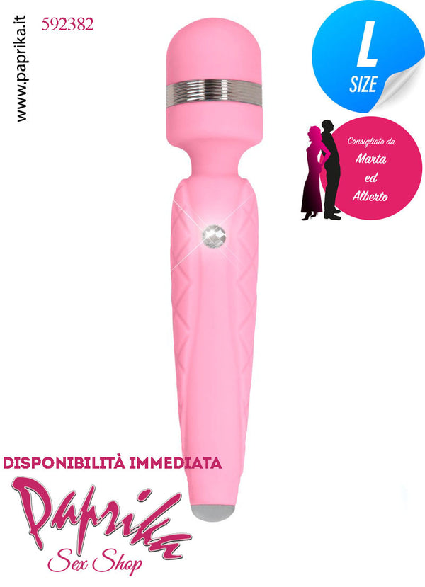 Magic Wand 21 cm Vibratore Clitoride Testa Ø 40 Pulsante Swarovski ®