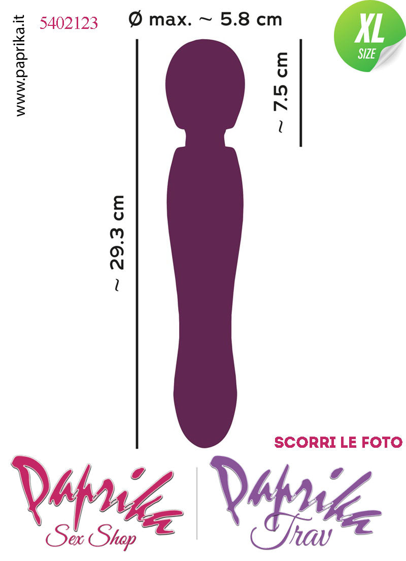 Magic Wand 30 cm Potente 5 x 7 Funzioni Testa Flessibile Ø 58