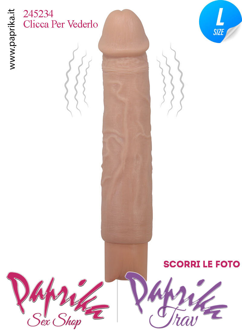 Vibratore Tpe Morbido Venature 10 Velocità 20 cm Ø 45 Ricarica Usb