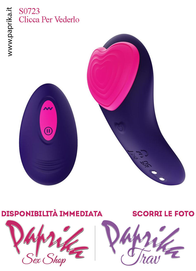 Vibratore Clitoride da Mutandina Telecomando Clip Magnetica Cuore Fucsia