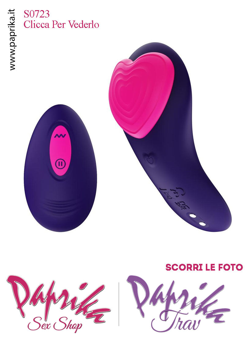 Vibratore Clitoride da Mutandina Telecomando Clip Magnetica Cuore Fucsia