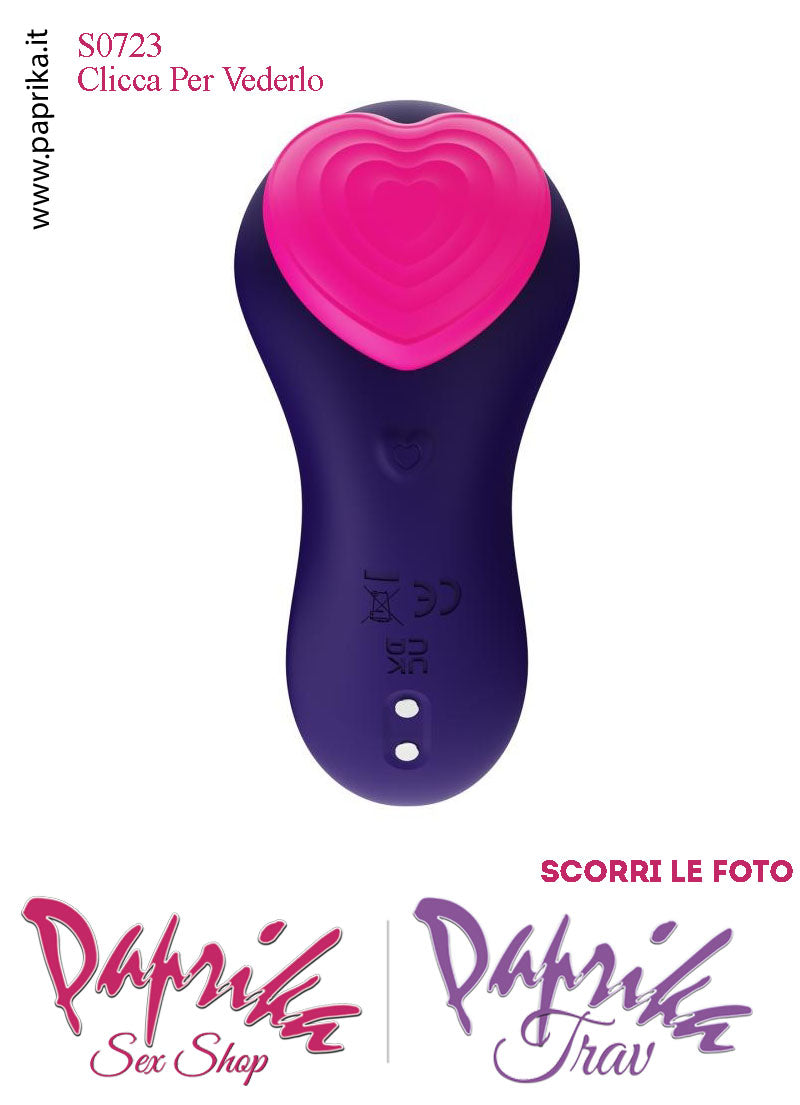 Vibratore Clitoride da Mutandina Telecomando Clip Magnetica Cuore Fucsia