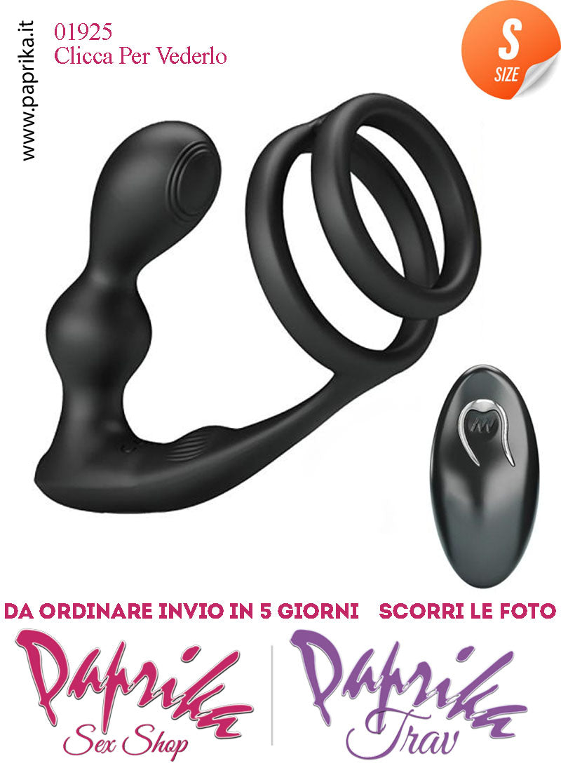 Vibratore Prostatico Small Vibrante 9 cm Ø 28 Anelli Pene Telecomando