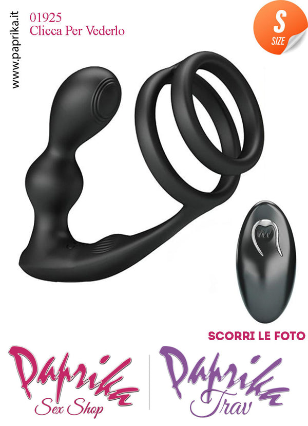 Vibratore Prostatico Small Vibrante 9 cm Ø 28 Anelli Pene Telecomando