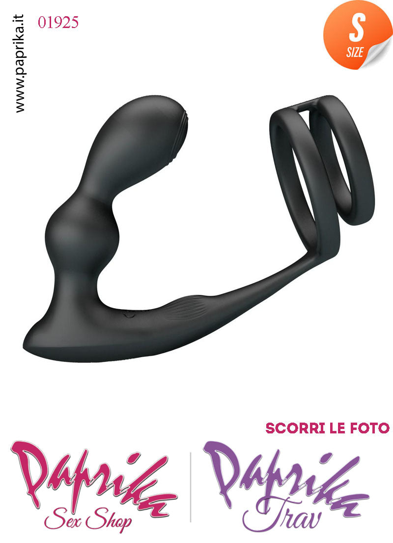 Vibratore Prostatico Small Vibrante 9 cm Ø 28 Anelli Pene Telecomando