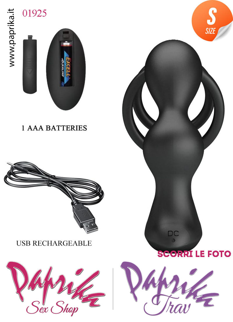 Vibratore Prostatico Small Vibrante 9 cm Ø 28 Anelli Pene Telecomando