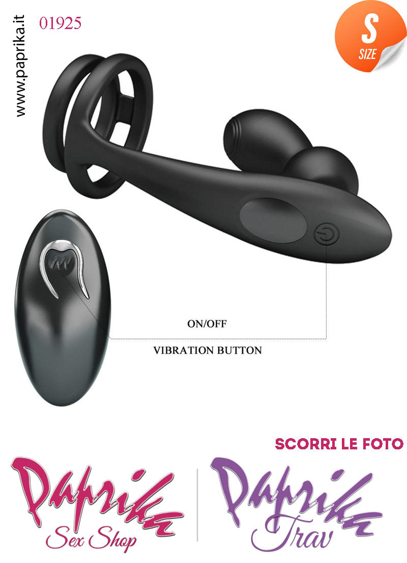 Vibratore Prostatico Small Vibrante 9 cm Ø 28 Anelli Pene Telecomando