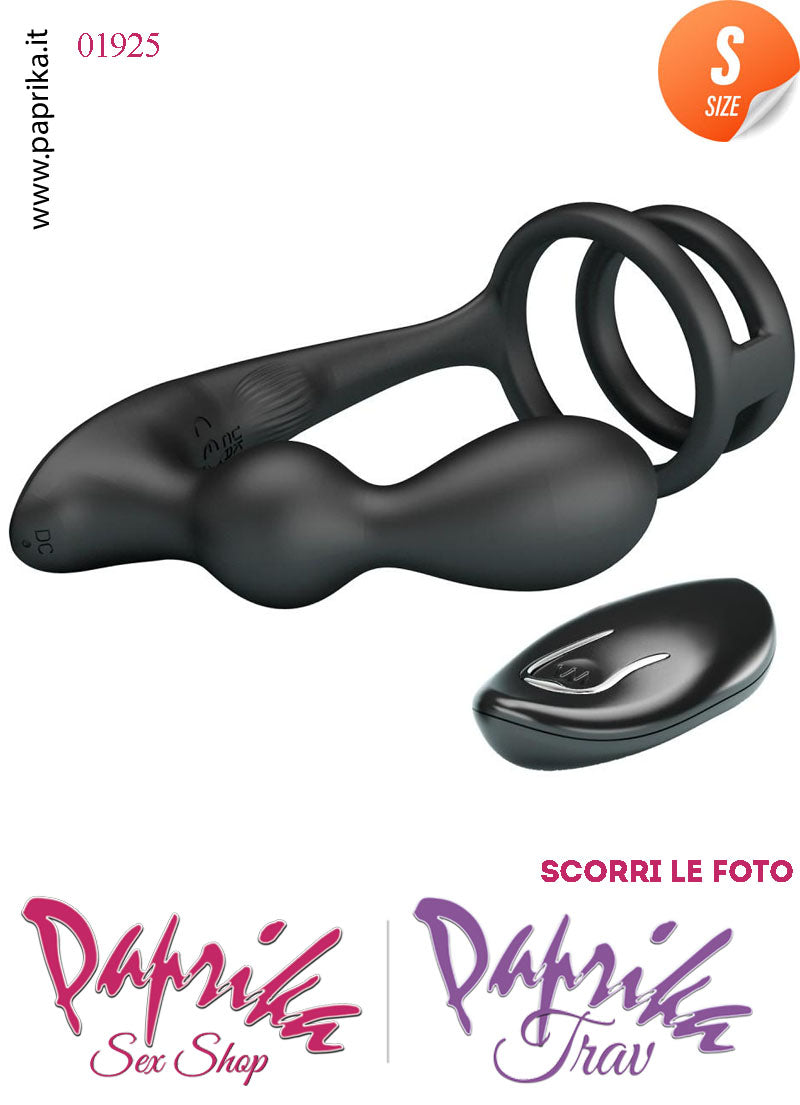 Vibratore Prostatico Small Vibrante 9 cm Ø 28 Anelli Pene Telecomando